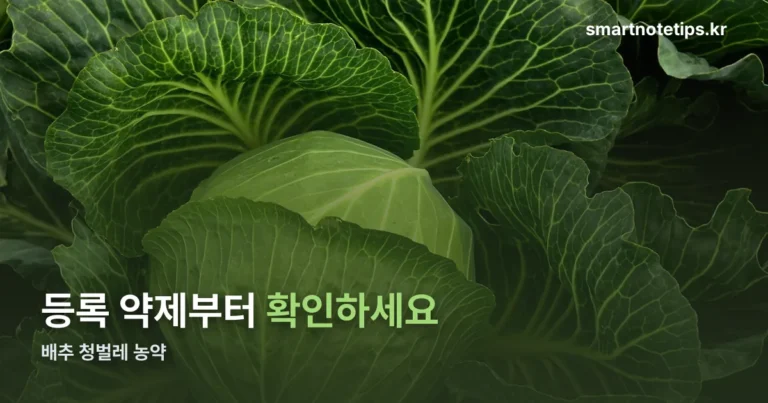 배추 청벌레 농약 — 등록 약제 확인부터가 방제의 시작입니다